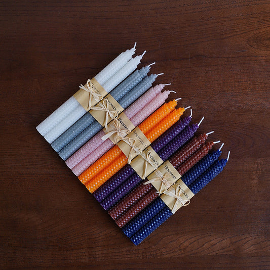 2PCS Beeswax Tapered Candles